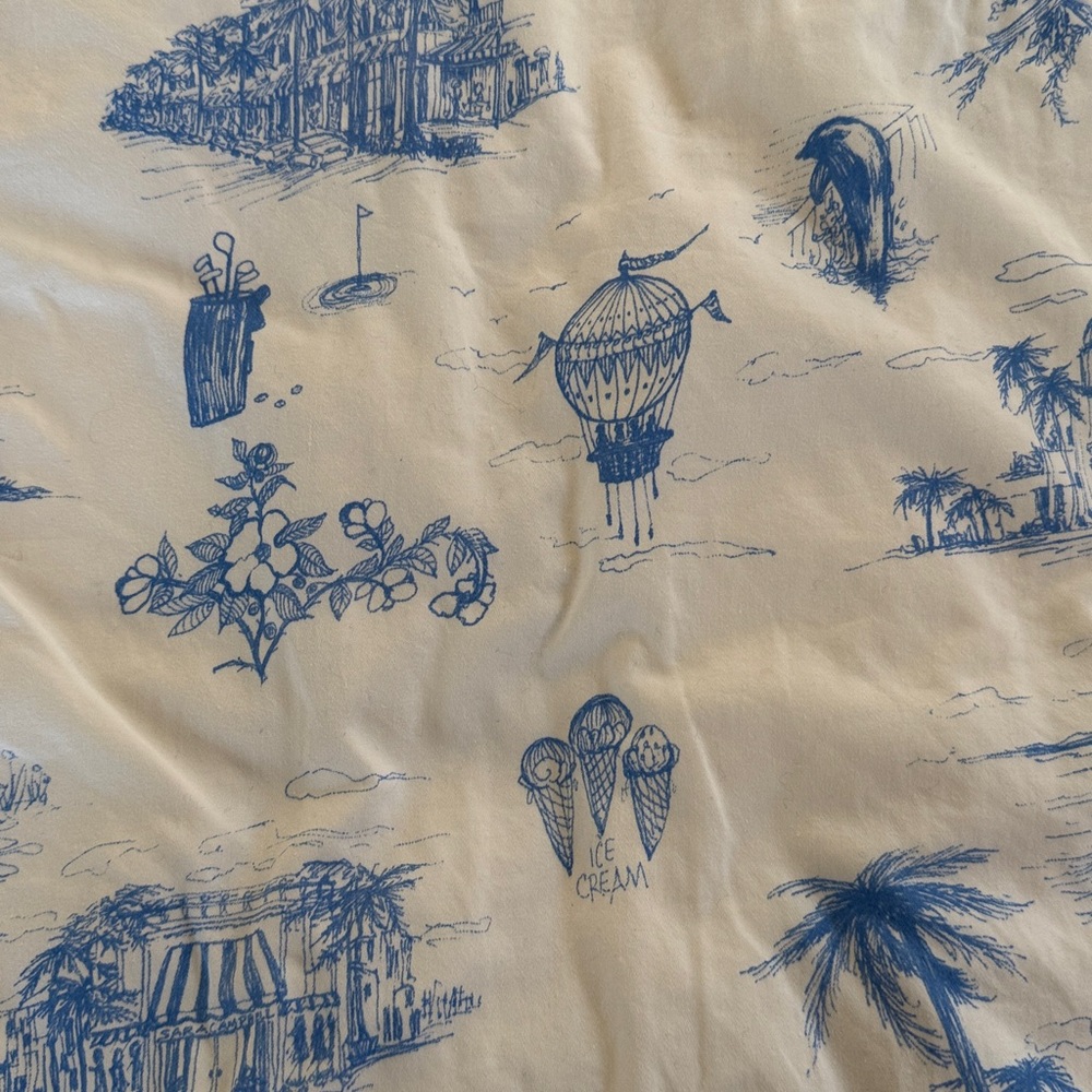 SARA CAMPBELL Nantucket Toile Blue Dress Size Medium - Picture 9 of 10
